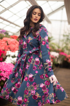 Fit and Flare Raincoat with Pleated Back Misty Rose