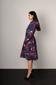 Fit and Flare Raincoat with Pleated Back Misty Rose