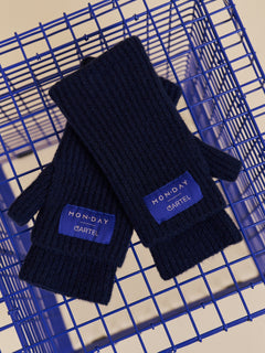 Cartel x Monday Bliss Fingerless Mittens Navy Blue