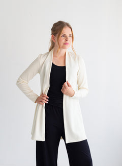 Melli EcoDesign Merino Wool Cardigan White