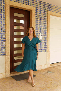 Annika Dress Crystal Teal - IVALO.COM