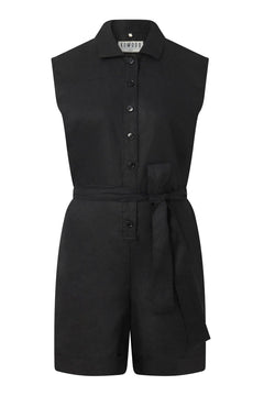Sienna Organic Linen Cotton Playsuit Black