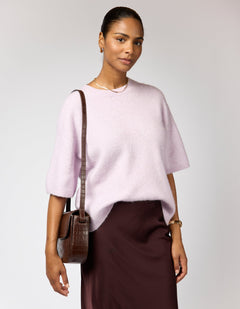 Nina Bag Croco Print Leather Chocolate Brown