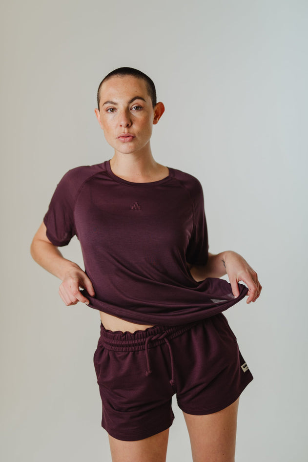 Relaxed Fit Tech Shorts Violet Black