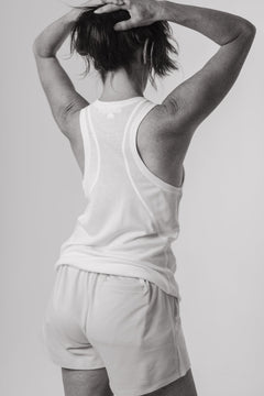Ribbed Tech Tank Top Off White