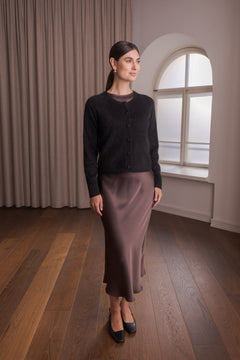 Long-sleeved Cashmere Cardigan Black