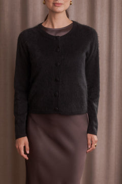 Long-sleeved Cashmere Cardigan Black
