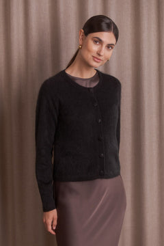Long-sleeved Cashmere Cardigan Black
