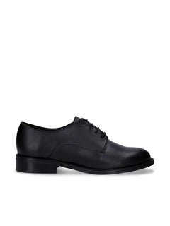 Obe Black Vegan Derby Shoes Flat