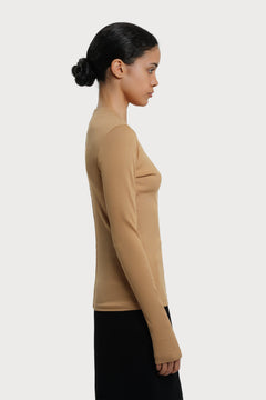 Ottawa Long Sleeve Top Camel Brown