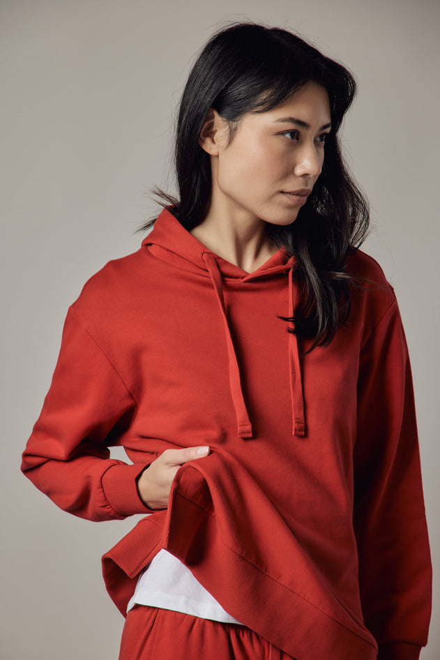 Women's Hoodie Sweatshirt With Side Slits