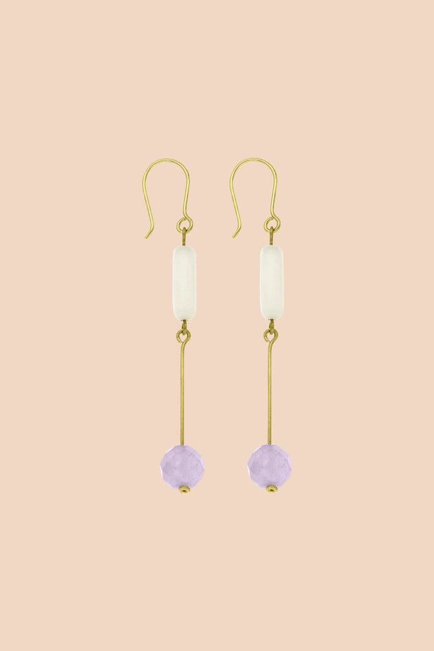Emerie Earrings White/Purple