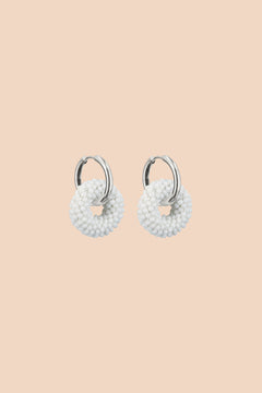 Veda Earrings White & Silver