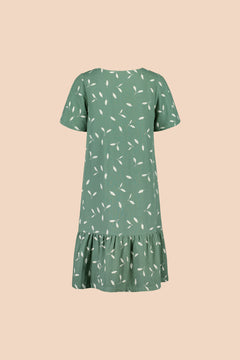 Frill Button Dress Sage Wind