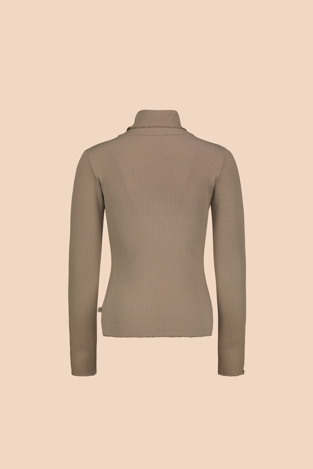 Rib Rollneck Long Sleeve Taupe