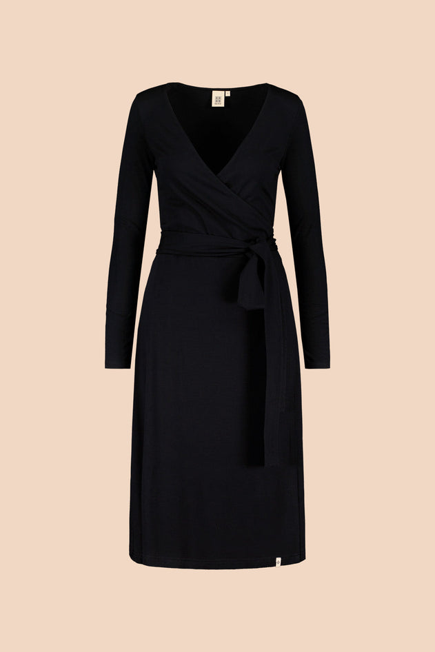 Soft Wrap Dress Black