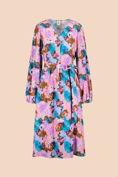 Wrap Midi Dress Candy Aquarelle