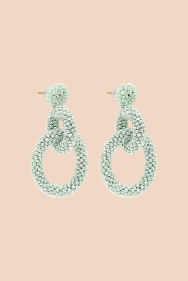 Gia Earrings Pearl Mint