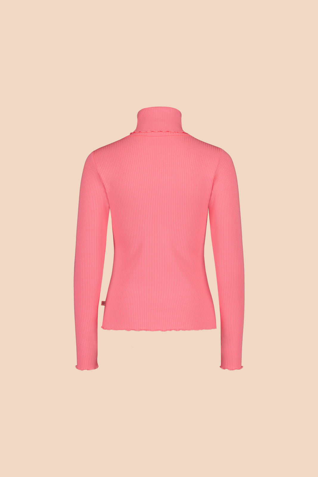 Rib Rollneck Long Sleeve Tulip Pink