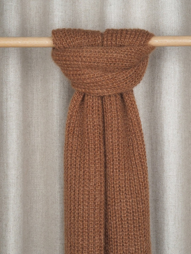 Mija Kid Mohair Blend Scarf Tobacco