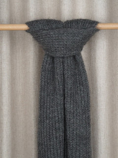 Mija Kid Mohair Blend Scarf Dark Grey Melange