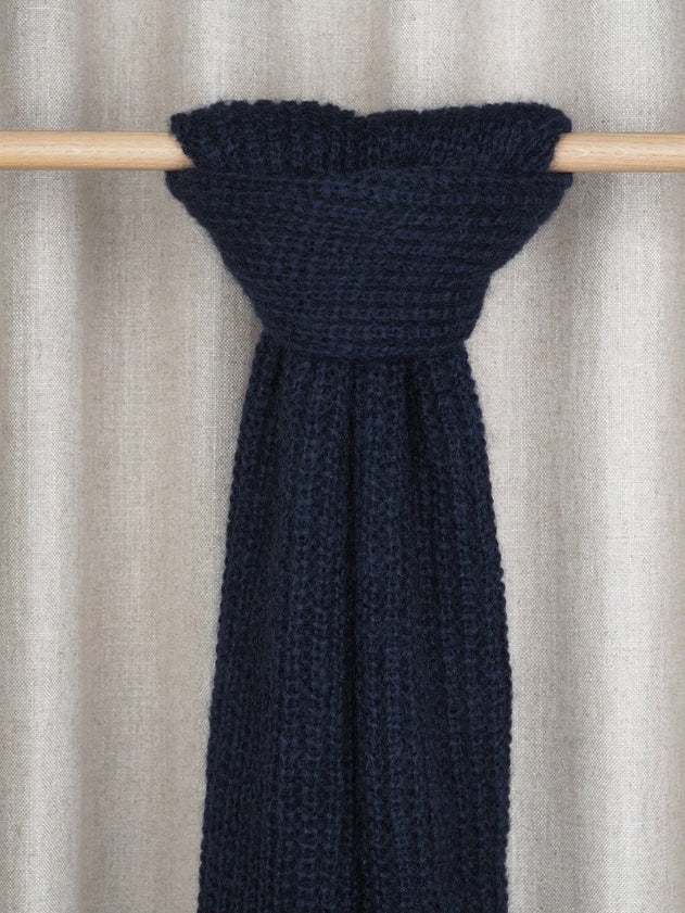 Mija Kid Mohair Blend Scarf Dark Navy