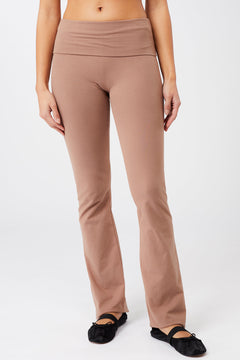 Classic Rolldown Yoga Pants Cappuccino