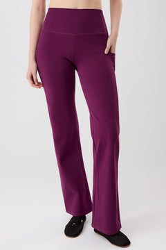 Straight Pants Black Plum