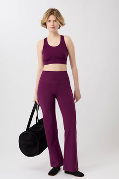 Straight Pants Black Plum