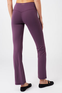 Cropped Shoulder Top + Flared Sports Pants Purple Passion