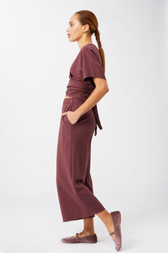 Holistic Wrap + Wild Leg Pants Cropped Ruby