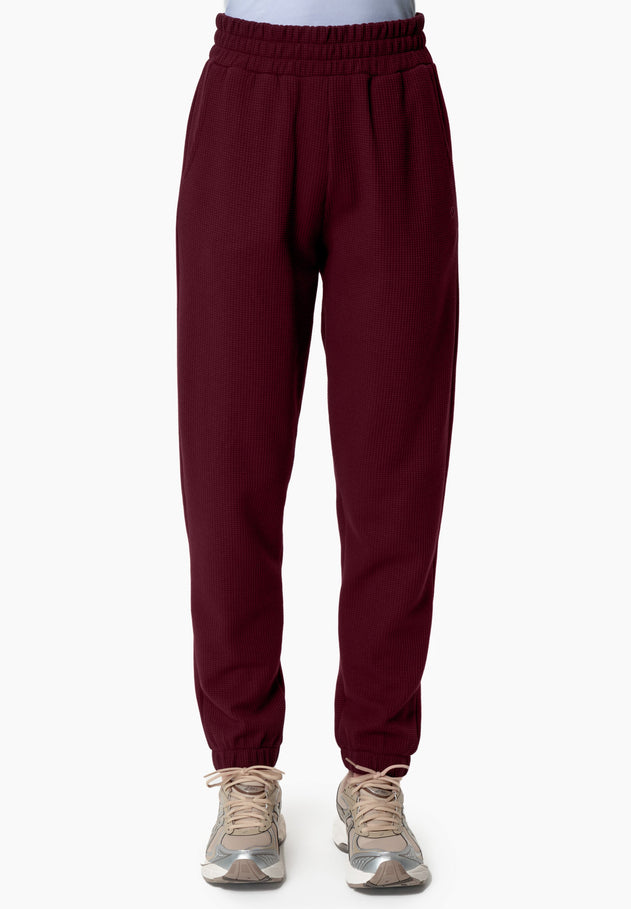 Pariss Waffle Joggers Bordeaux