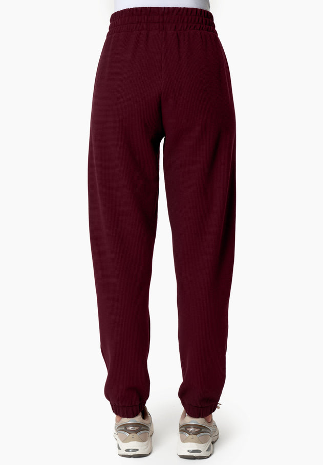 Pariss Waffle Joggers Bordeaux