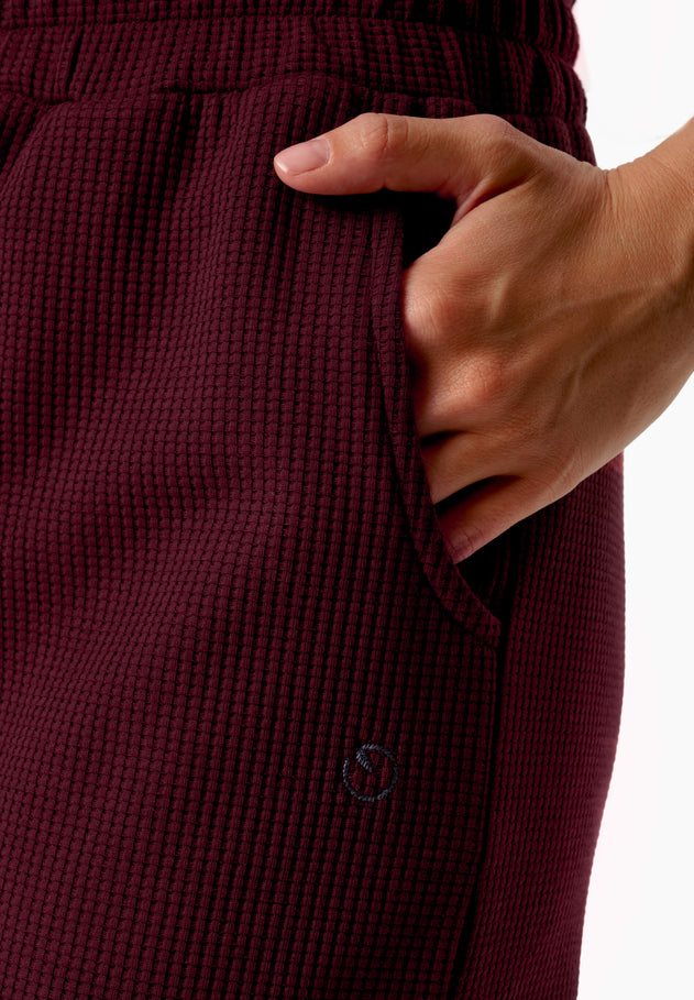 Pariss Waffle Joggers Bordeaux