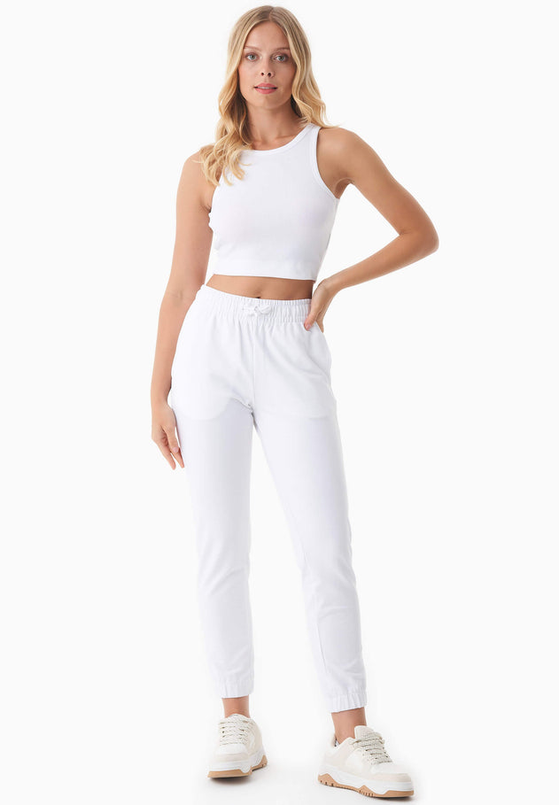 Peera Light Organic Cotton Sweatpants White