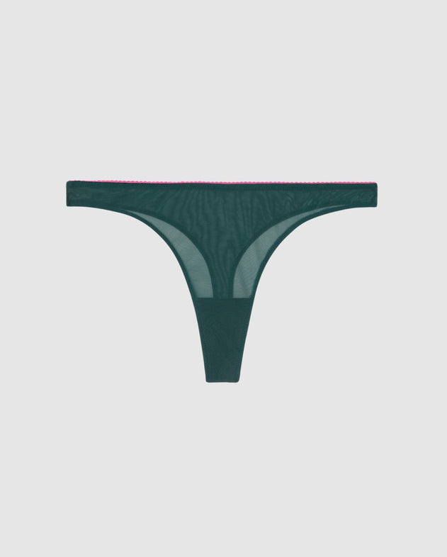 Mesh Thong Pine/Candy Pink