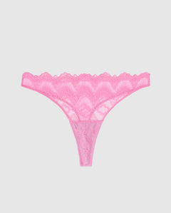 Lace Period Thong Candy Pink