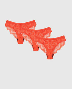 Light Flow Period Underpants 3-Pack Fiery Red