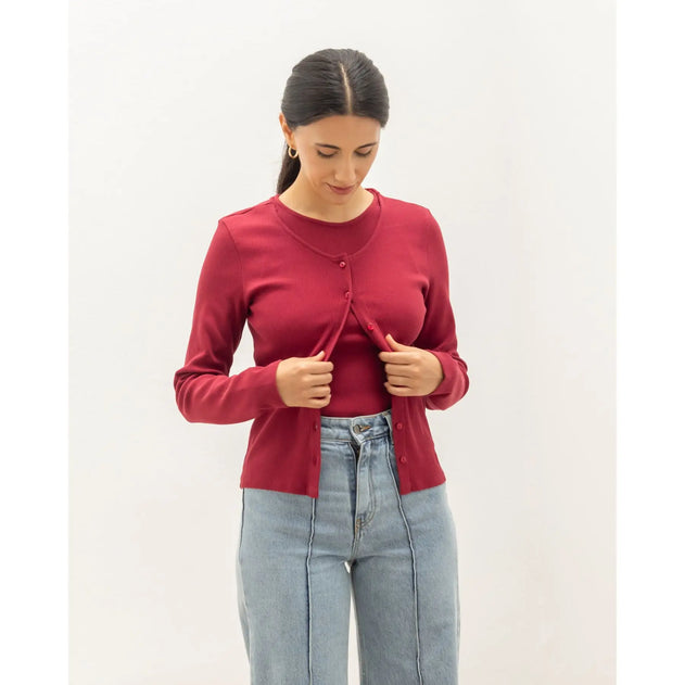 Rebeca Cardigan Cherry Red