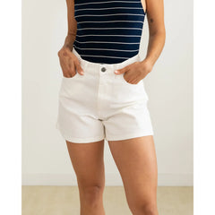 Twill Denim Shorts Off-White
