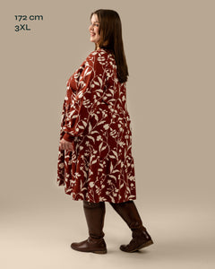 Long-Sleeved Dress Shadows Mahogany