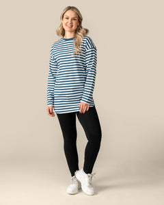 Long Sleeve T-Shirt Petrol Stripe