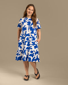 Layered Midi Dress Como Blue