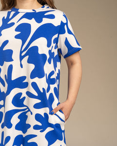 Layered Midi Dress Como Blue