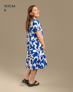 Layered Midi Dress Como Blue