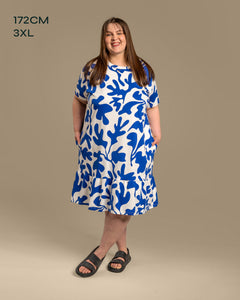 Layered Midi Dress Como Blue