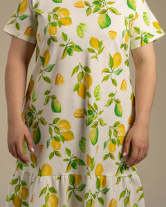 Layered Midi Dress Limone Yellow