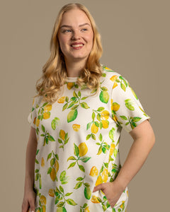 Layered Midi Dress Limone Yellow