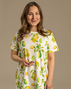Layered Midi Dress Limone Yellow