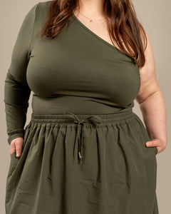 Poplin Skirt Khaki